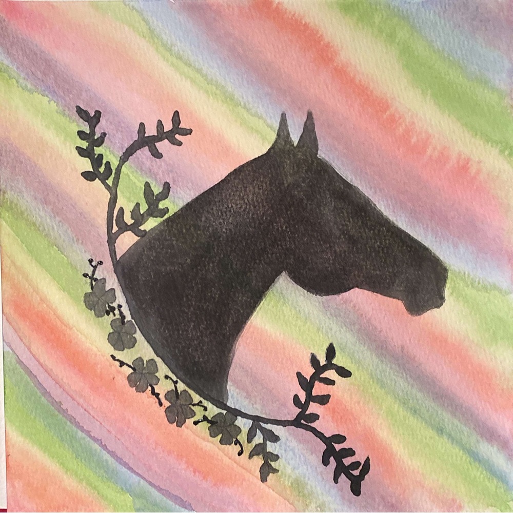 Watercolor horse painting